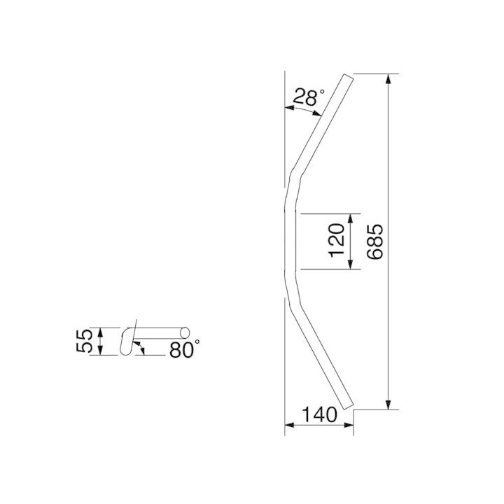 ハリケーン コンチ3型 kit専用ハンドル ZX-14R ブラックアルマイト