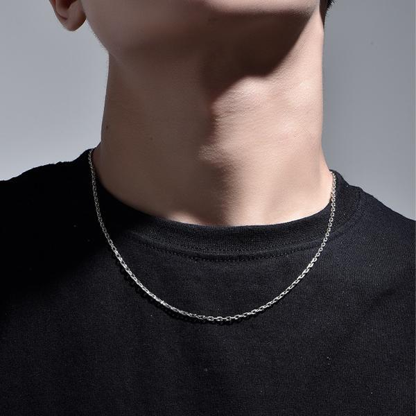 ネックレス あずきチェーン 小豆チェーン 太角 アンカー 4面カット 太