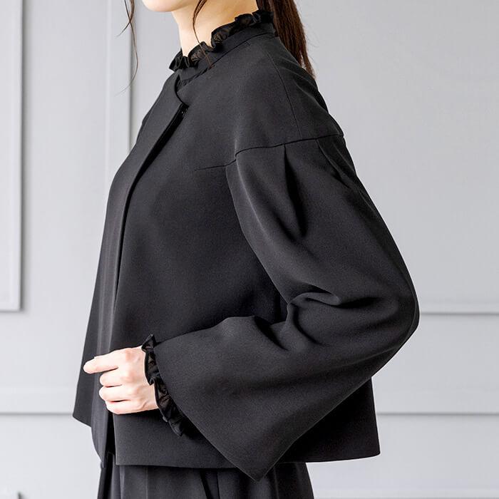 東京ソワール 喪服 ノーカラーのボレロジャケット 単品 レディース