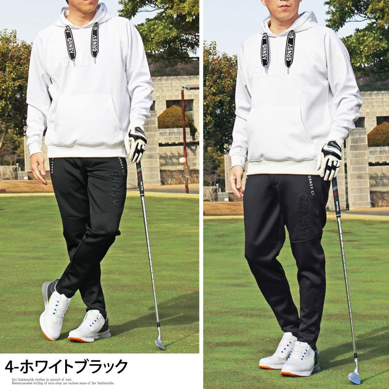 ゴルフウェア メンズ 上下セットアップ プルパーカー トレーナー