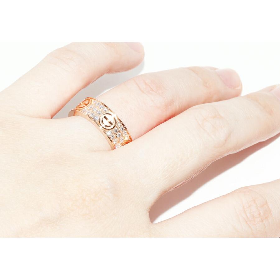 Cartier（カルティエ） 指輪 K18PG フルパヴェダイヤ66P(0.70ct) ラブ