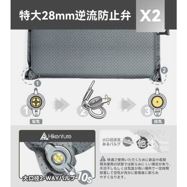 HIKENTURE インフレーターマット2WAY逆止弁 枕付き 無限連結
