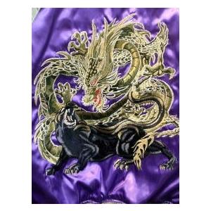 スカジャン 日本製本格刺繍のスカジャン3L 龍と黒豹 : takafuku1915