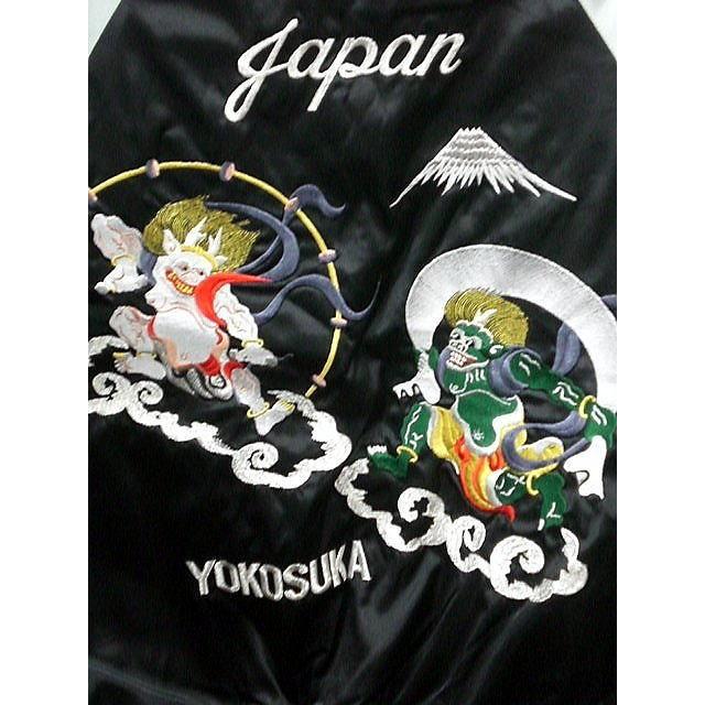 スカジャン 風神雷神 日本製本格刺繍のスカジャン : takafuku1915