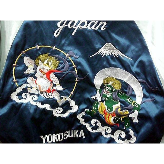 スカジャン 風神雷神 日本製本格刺繍のスカジャン : takafuku1915
