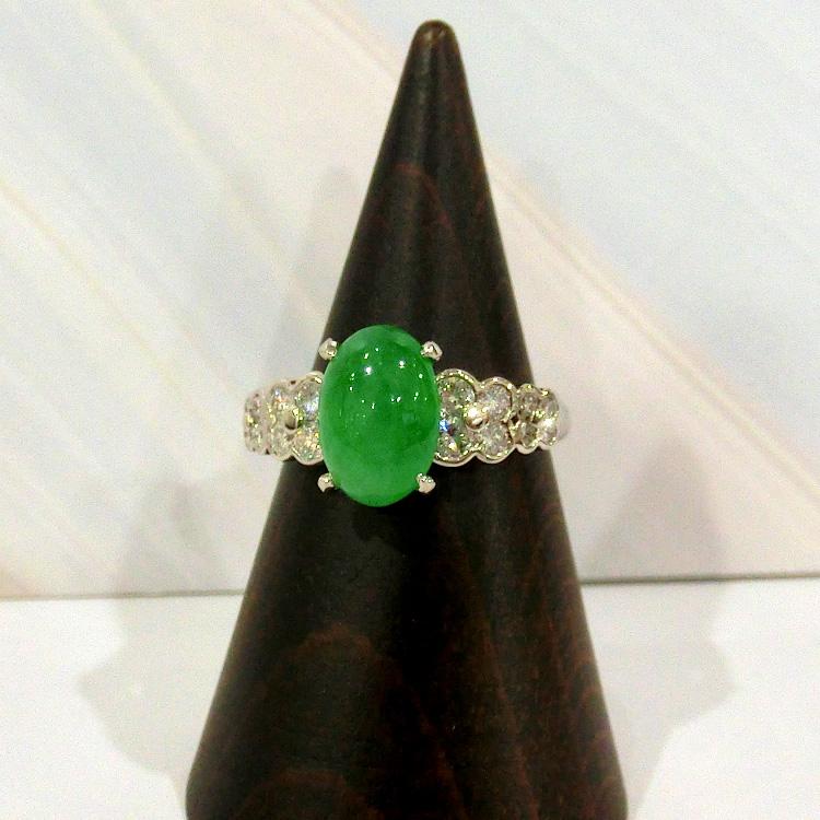 翡翠 5月誕生石 指輪 ヒスイ ひすい リング ジェダイト プラチナ