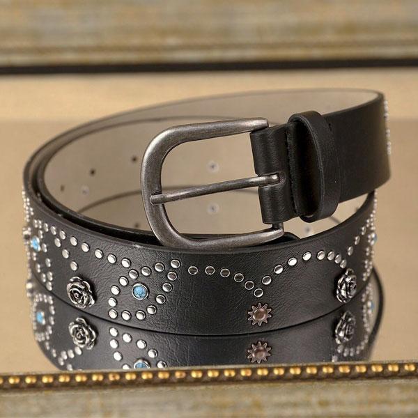 スタッズベルト ウエスタン ベルト レザー メンズ レディース アメカジ