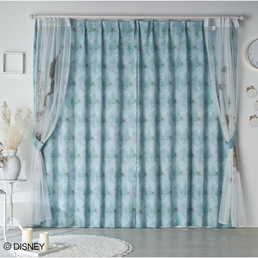 Disney(ディズニー)カーテン 4枚組 幅100x135cm丈 洗濯機対応 2級遮光
