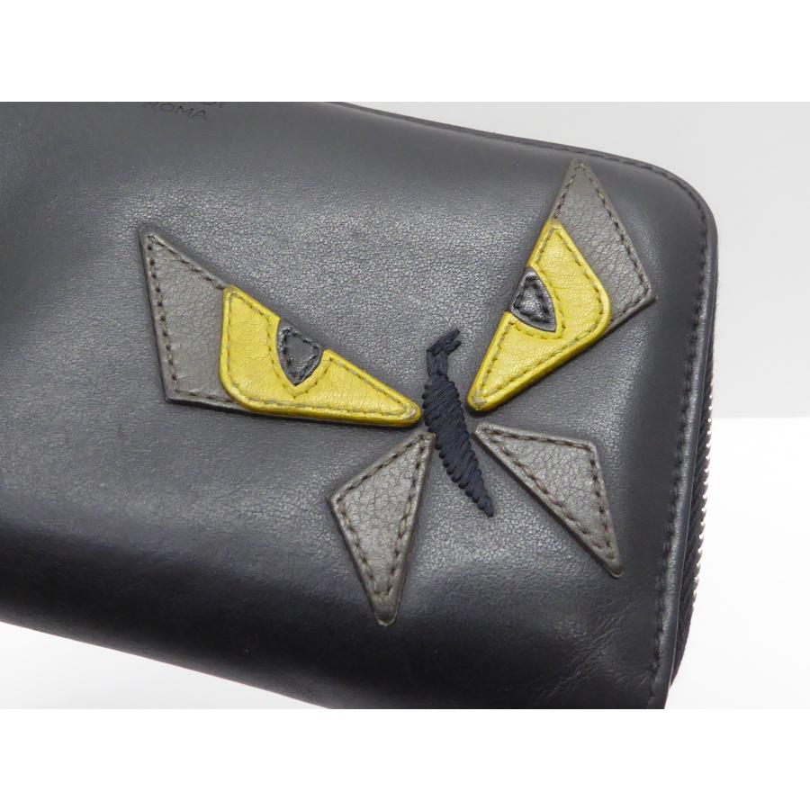 ま*ん様 フェンディ バグズアイ モンスター 長財布 ラウンドファスナー