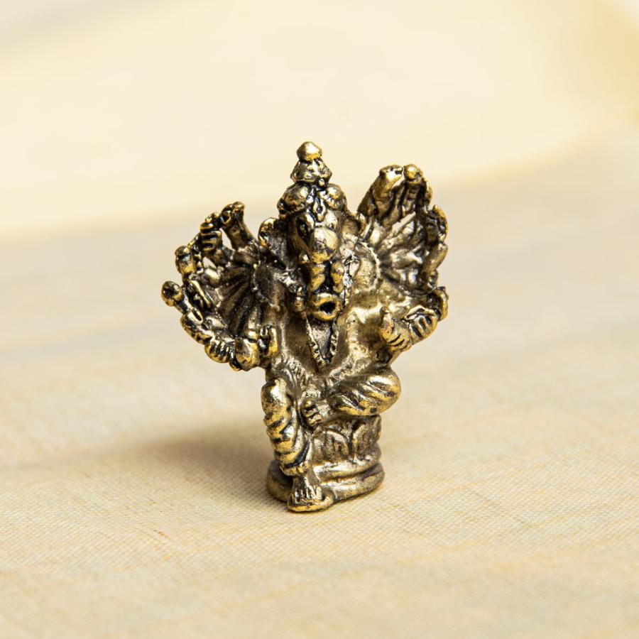 神様像 ブラス像 ヒンドゥー教 神像 ガネーシャ 14手 多臂ガネーシャ