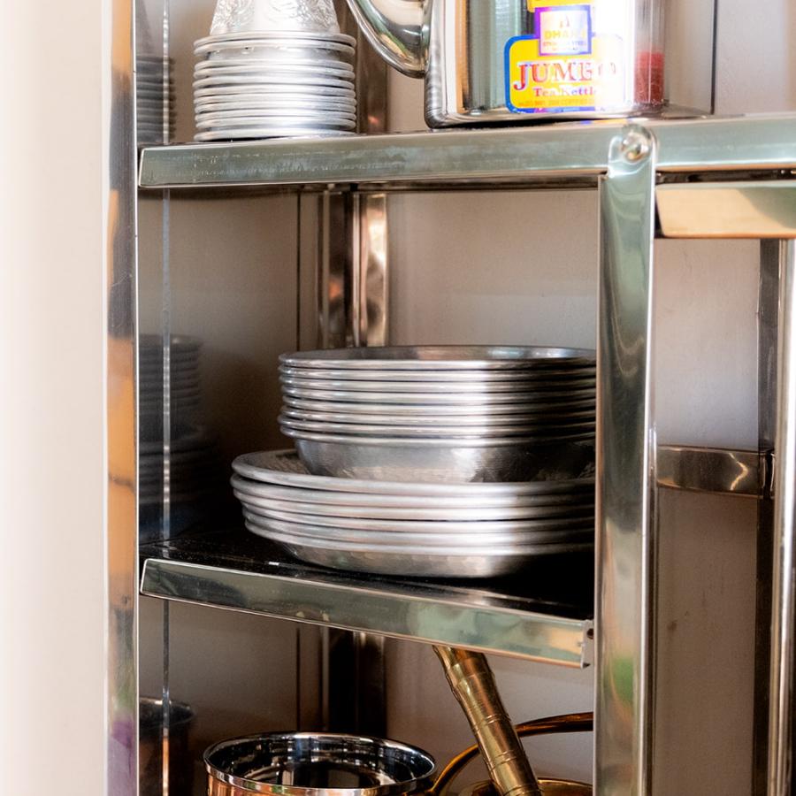 送料無料 インディアンキッチンラック 棚 食器棚 〔約98.5cm*約76cm