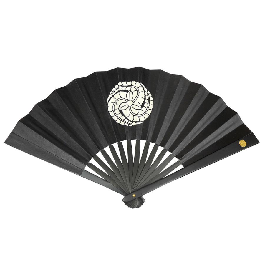鉄扇 護身用 8寸 黒田官兵衛・金家紋入 尾形刀剣 扇子 武道用 うちわ