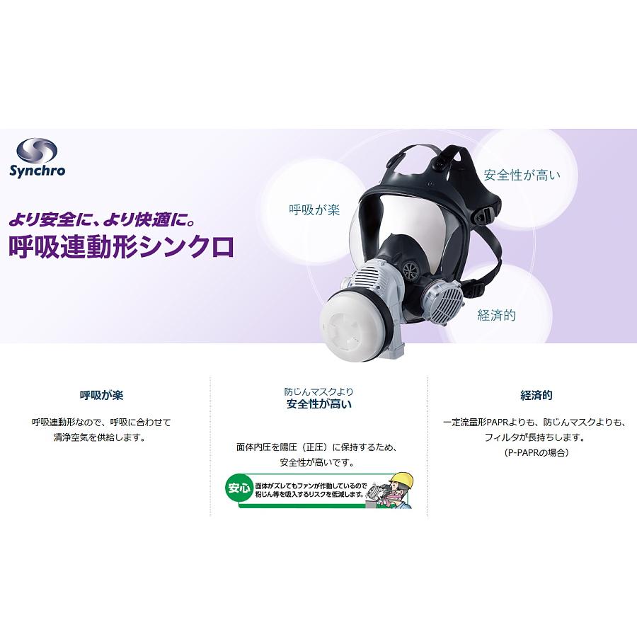 重松 電動ファン付き呼吸用保護具 Sy185 防じん 防毒 両方対応 電池