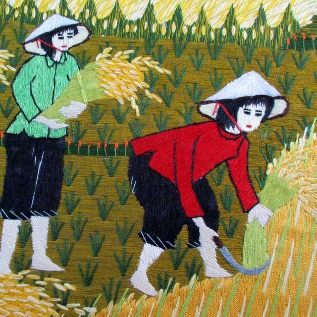 刺繍絵 アート 絵画 芸術 作品 ベトナム 雑貨 ハンドメイド 風景画