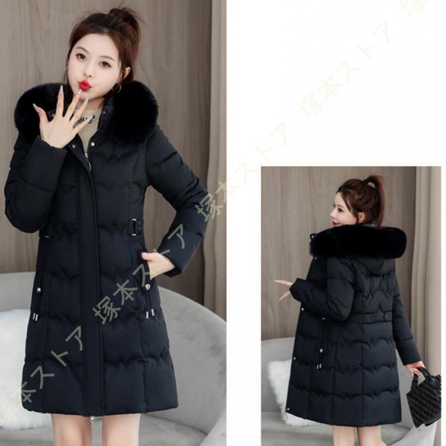 ファーコート レディース 厚手 ダウン コート 秋冬春 軽量 フード付き