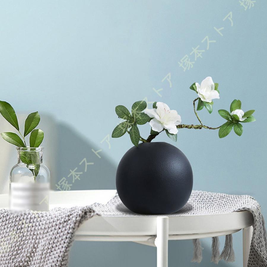 花瓶 黒 陶器 ミニ花器 一輪挿し セラミック フラワーベース ブラック