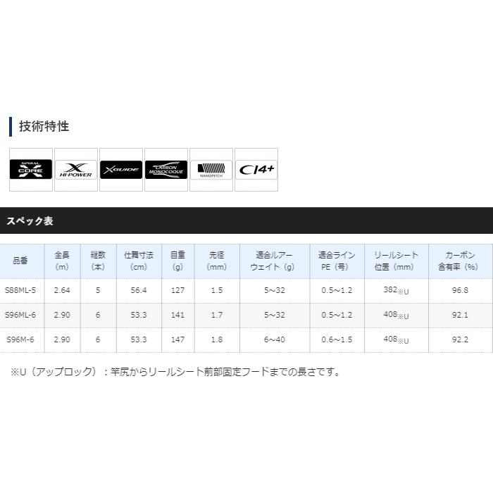 シマノ（SHIMANO） 20 エクスセンス MB S96M-6 / シーバスロッド