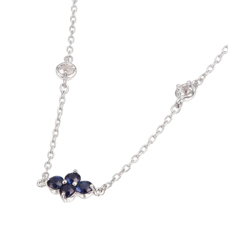 ジュエリーツツミ K10ホワイトゴールドサファイアブレスレット