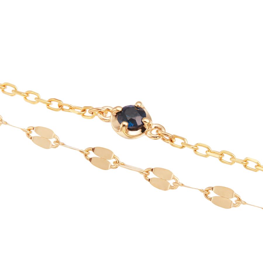 ジュエリーツツミ K10イエローゴールドサファイアブレスレット