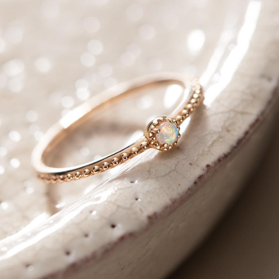 ジュエリーツツミ K10イエローゴールドオパールリング（ピンキーリング