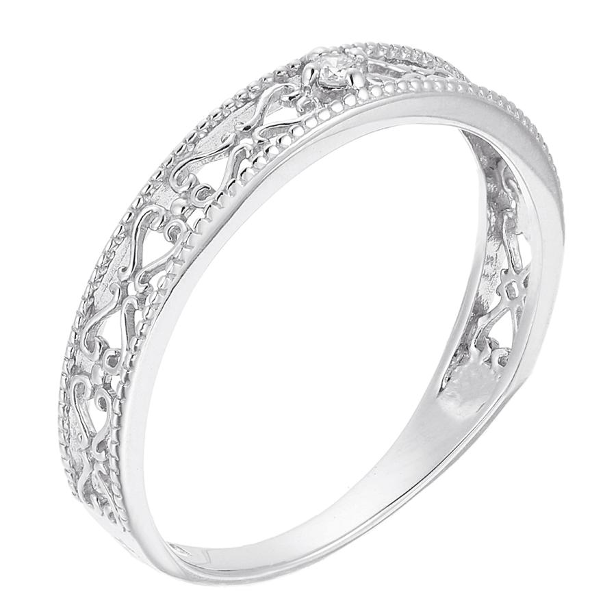 ジュエリーツツミ K10ホワイトゴールドダイヤモンドリング（ピンキー