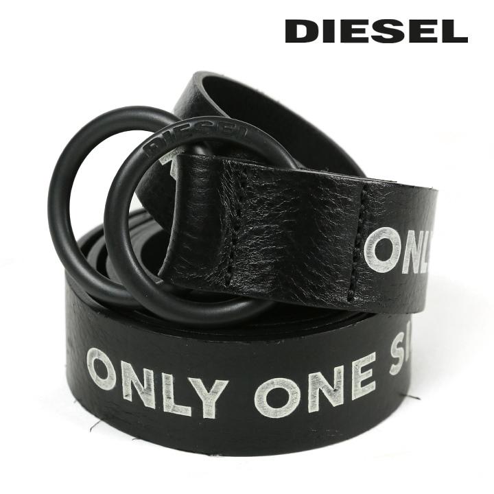 DIESEL（ディーゼル） リングバックルレザーベルト メンズ 牛革 本革