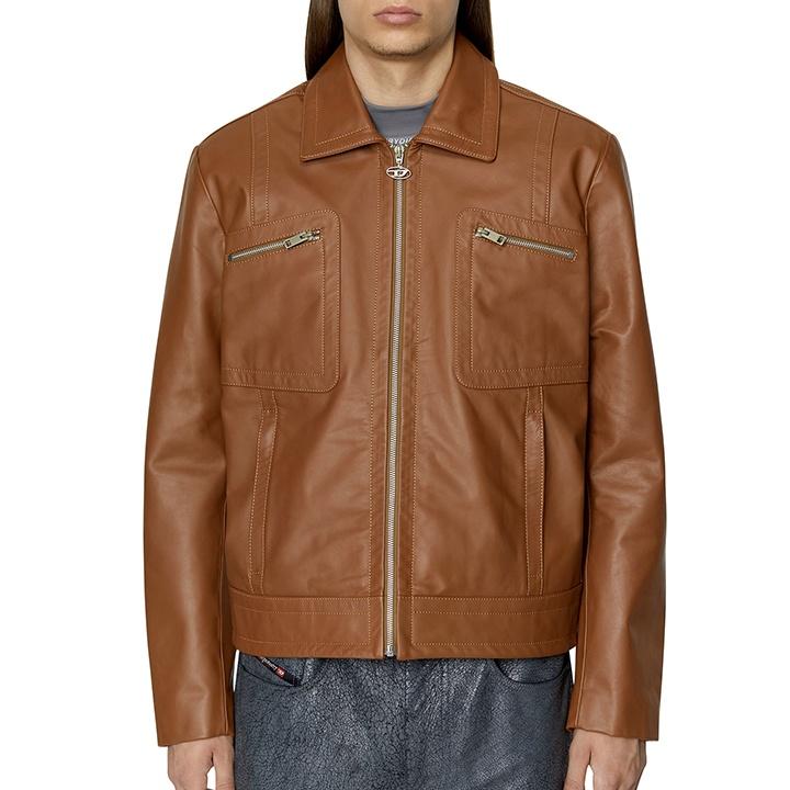 DIESEL（ディーゼル） レザージャケット メンズ 牛革 本革 オーバルD