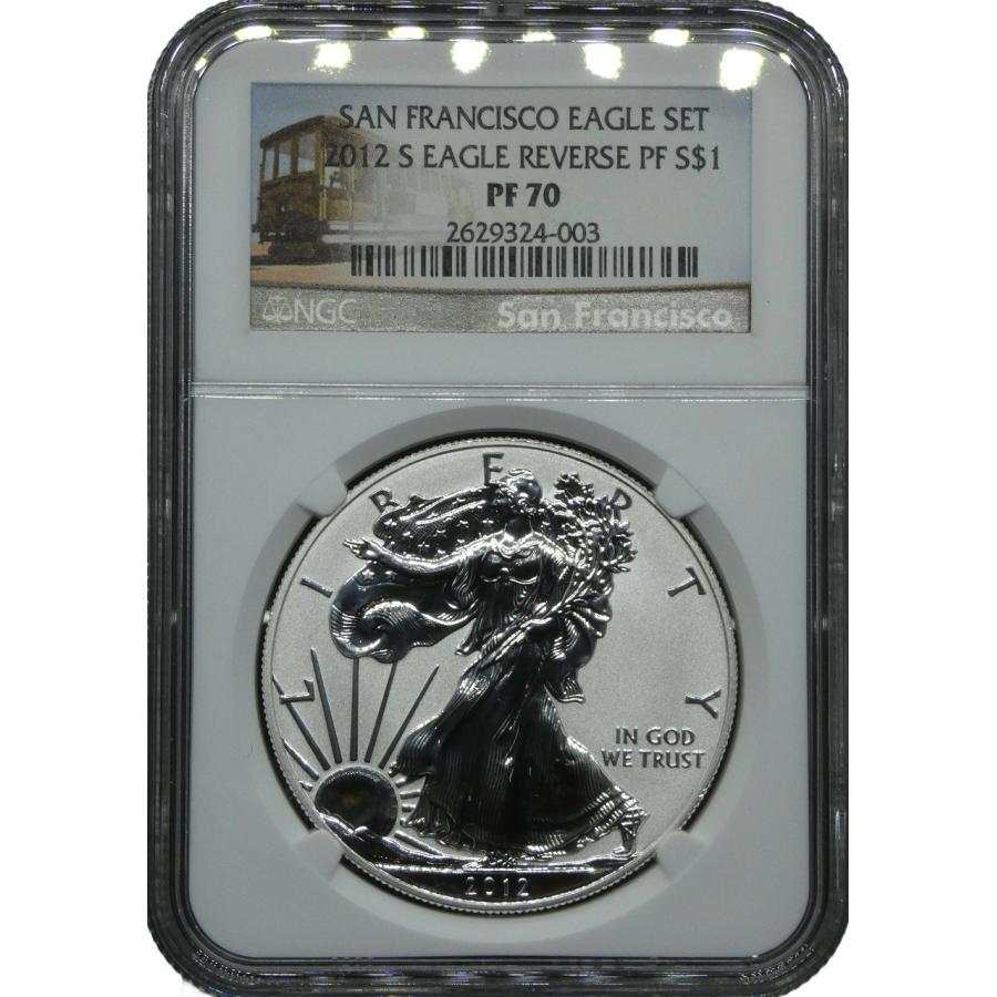 最高鑑定 NGC PF70 リバースプルーフ イーグル銀貨 2012年 アメリカ