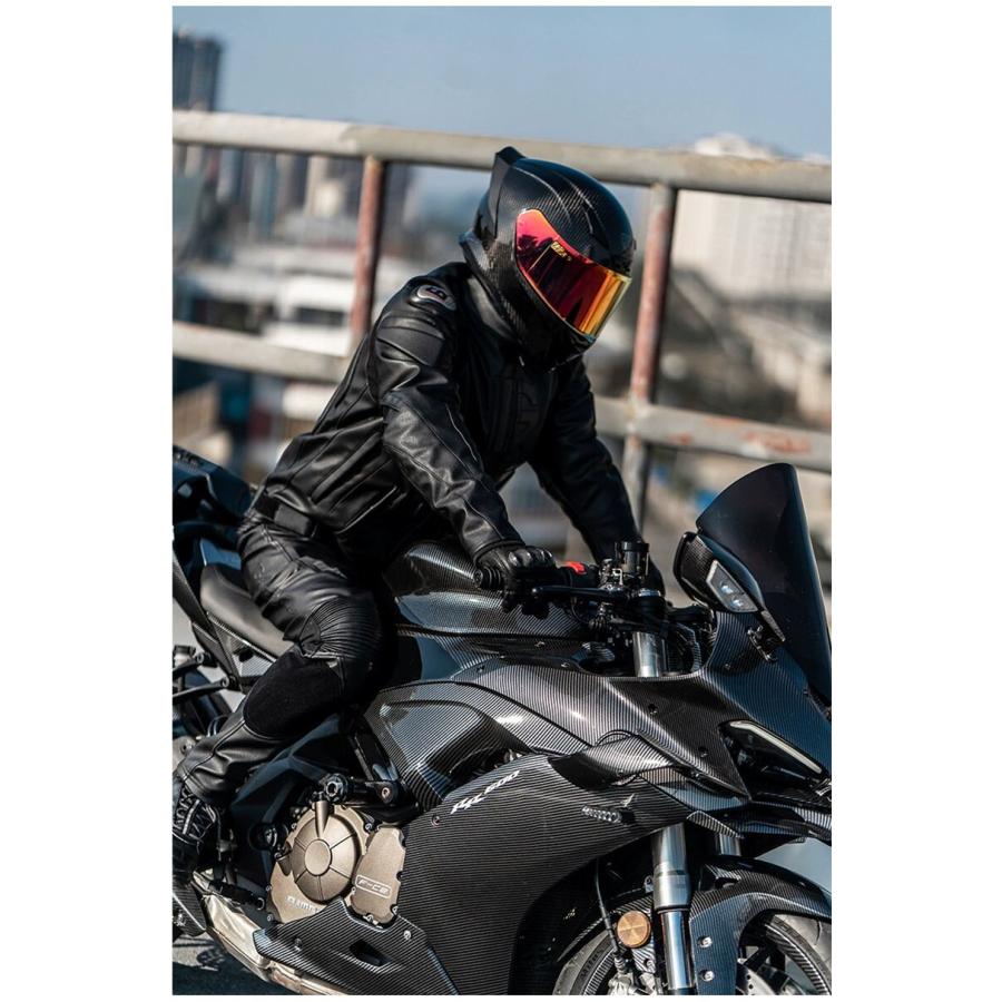バイク専用上下セットpu革 メンズジャケット パンツ ライナー付き