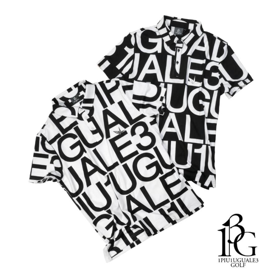 1PIU1UGUALE3 GOLF ウノピュウノウグァーレトレ ゴルフ ロゴ総柄