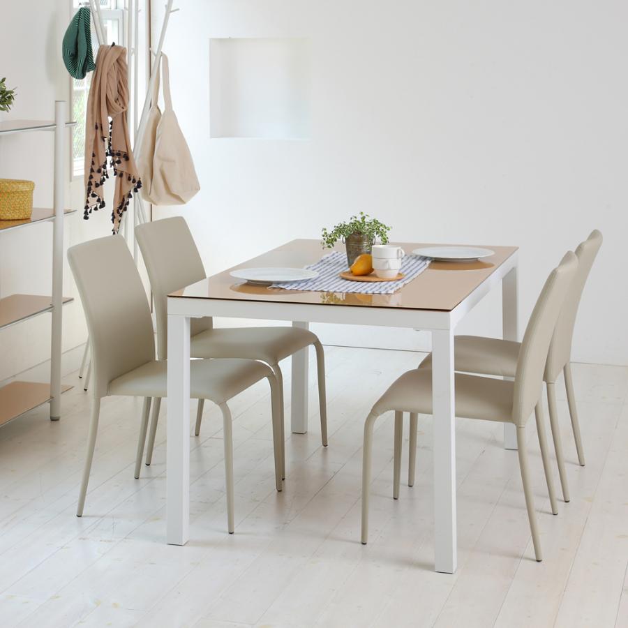 あずま工芸 ダイニングテーブル 4人用 四人掛け 135×80cm ガラス天板