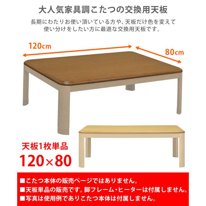 サカベ コタツ天板 120×80cm 長方形 こたつ天板 天板のみ テーブル