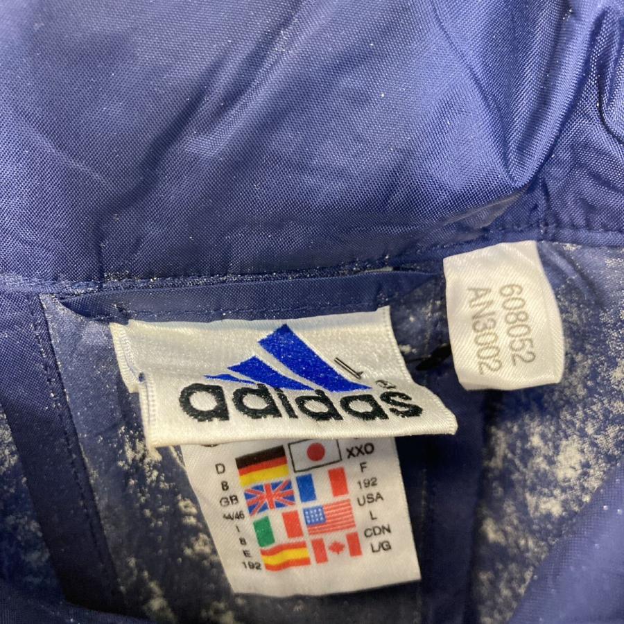 adidas ジップアップ ナイロン ジャケット アディダス L ネイビー