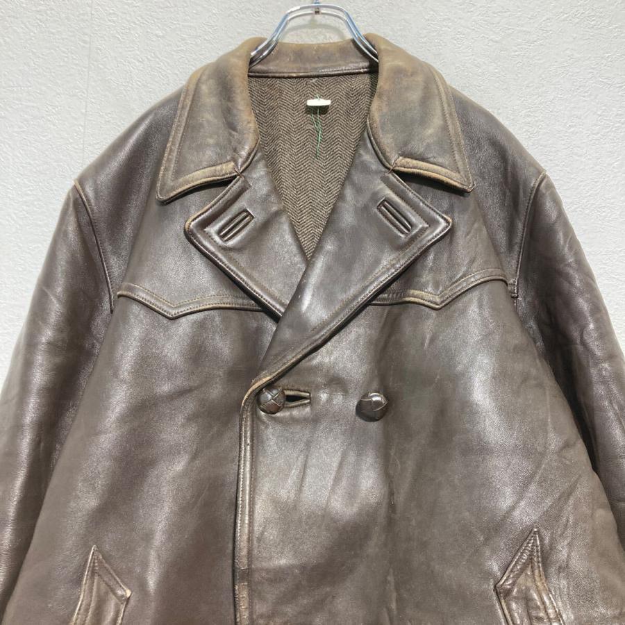 LE GRILLON レザージャケット XL〜 ブラウン カーコート フレンチ