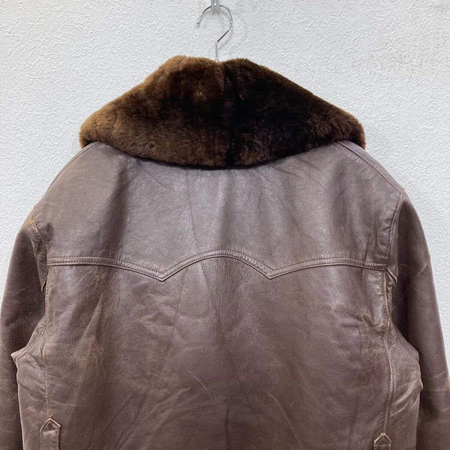 ユーロ レザーカーコート XLサイズ ブラウン 〜50's ムートン ランチ