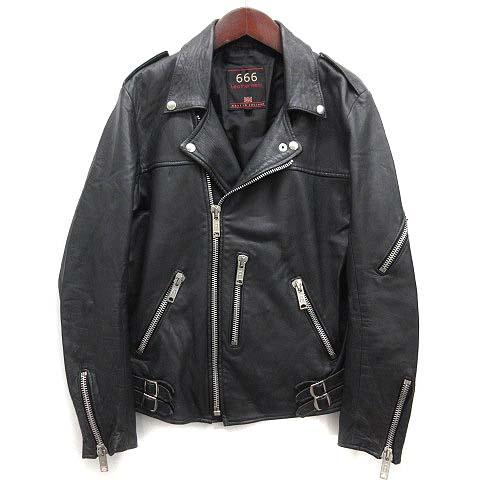 トリプルシックス 666 タイトフィット ダブル ライダースジャケット 羊