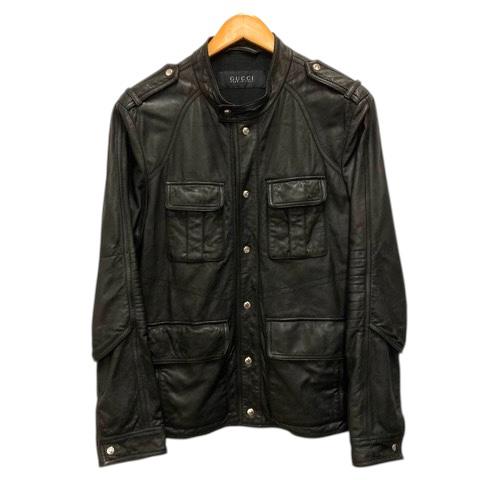 GUCCI（グッチ） レザージャケット 革ジャン ブルゾン シングル 長袖