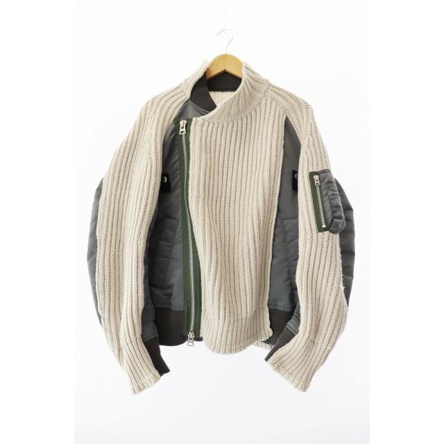 サカイ sacai 22AW Nylon Twill Mix Knit Blouson ナイロン ツイル