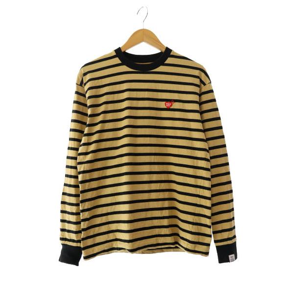 ヒューマンメイド HUMAN MADE STRIPED L/S T-SHIRT ロゴ ハート刺繍