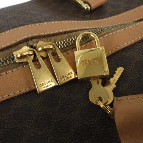 CELINE（セリーヌ） ボストンバッグ マカダム柄 PVC レザー 南京錠