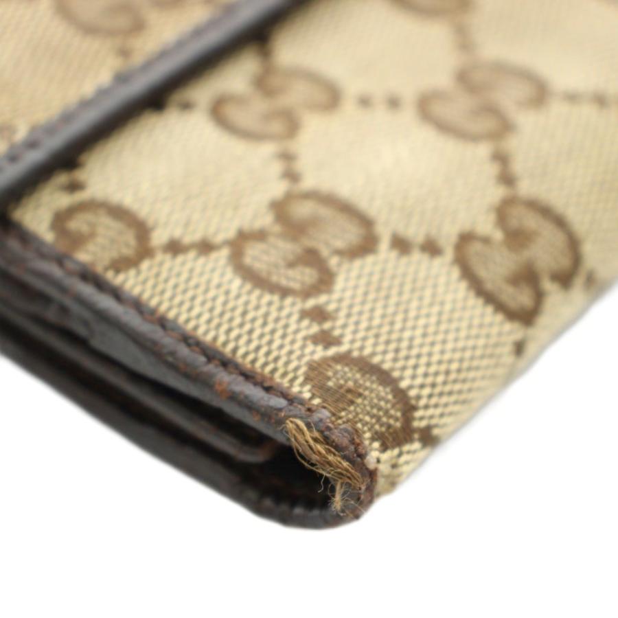 GUCCI（グッチ） 長財布 二つ折り GGキャンバス レザー Wホック ロゴ