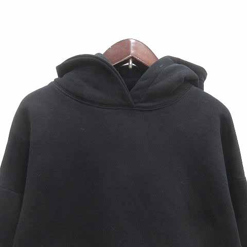 ZARA（ザラ） パーカー プルオーバー フード 裏起毛 長袖 S 黒