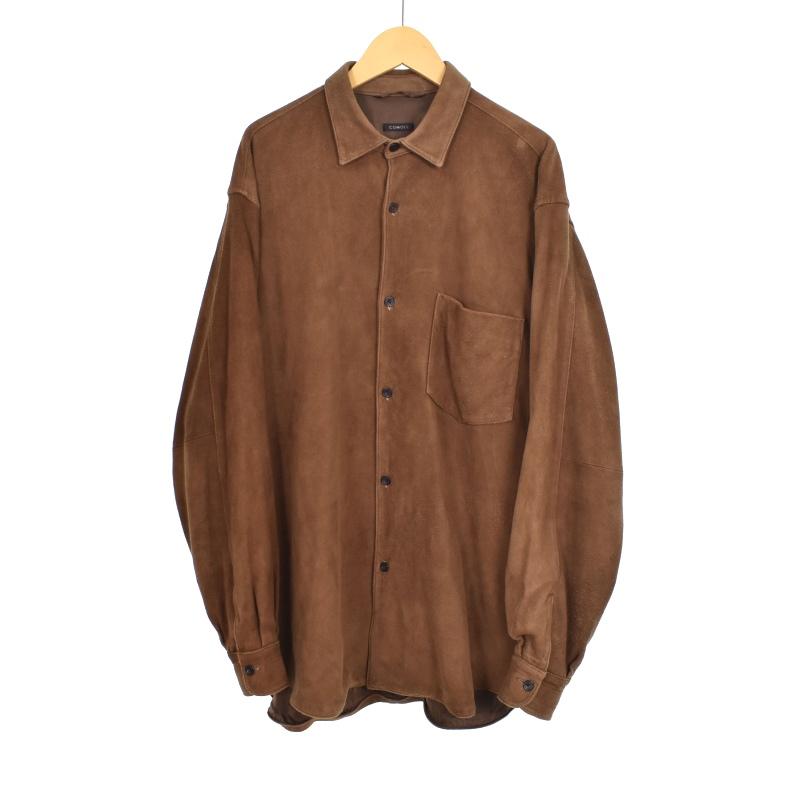 コモリ COMOLI 21AW スエードコモリシャツ 長袖 レザー 2 茶 ブラウン