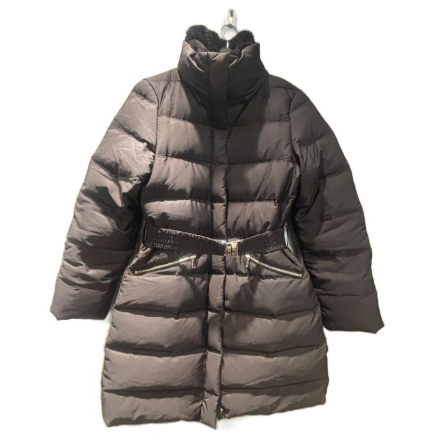 ZARA（ザラ） ダウンコート スタンドカラー ミドル丈 ベルト付き M 黒
