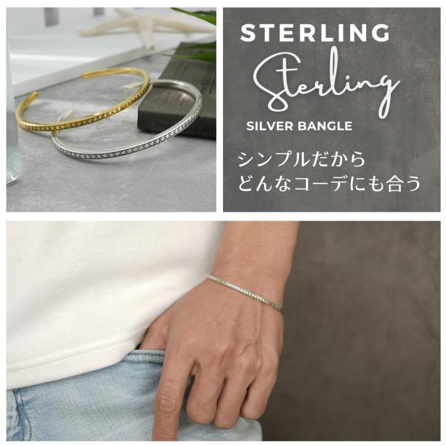 シルバー 925 バングル 18K ゴールド コート ブレスレット 人気