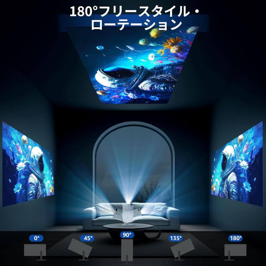 プロジェクター 小型 4K対応 Android TV 11.0 高輝度 自動台形補正