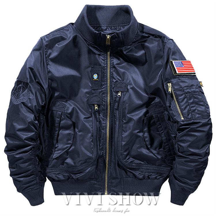 USフラッグ付き メンズ ミリタリースタイル MA-1 フライトジャケット