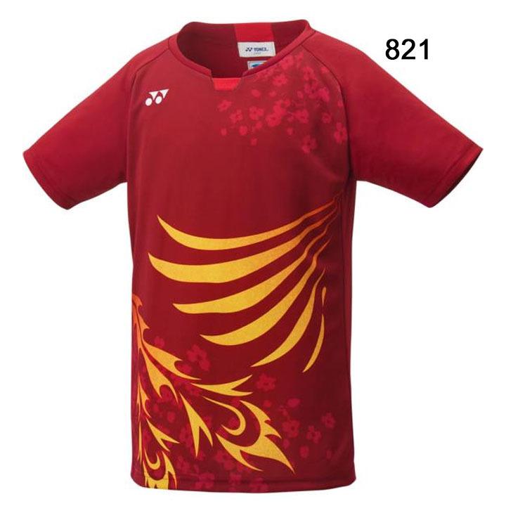 YONEX バドミントン シャツ レッド JP O 強豪校 YONEX（ヨネックス