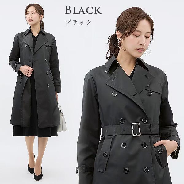 AOYAMA 【洋服の青山】ロング丈 ダブルトレンチコート レディース