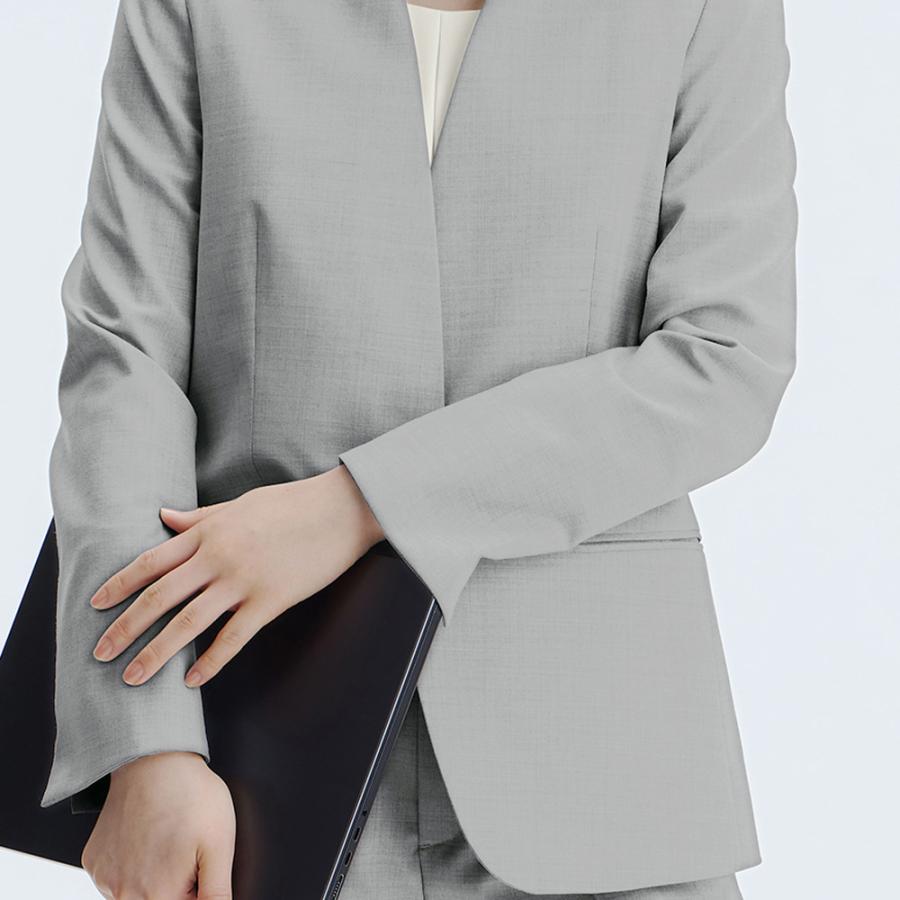 AOYAMA 【洋服の青山】超ストレッチ ノーカラージャケット レディース